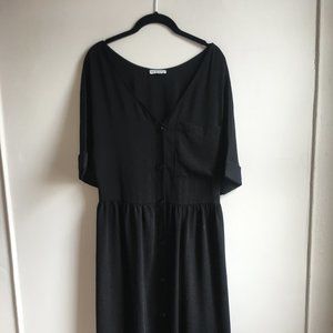 Sweet black button-up dress